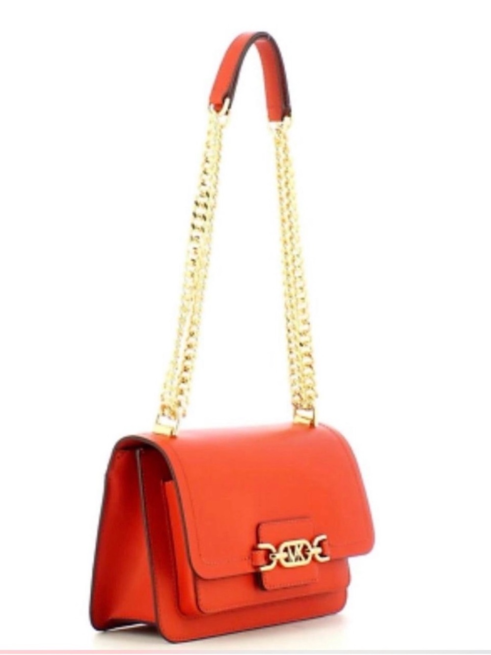 Michael Kors new  Orange Leather Shoulder Bag with Gold Chain